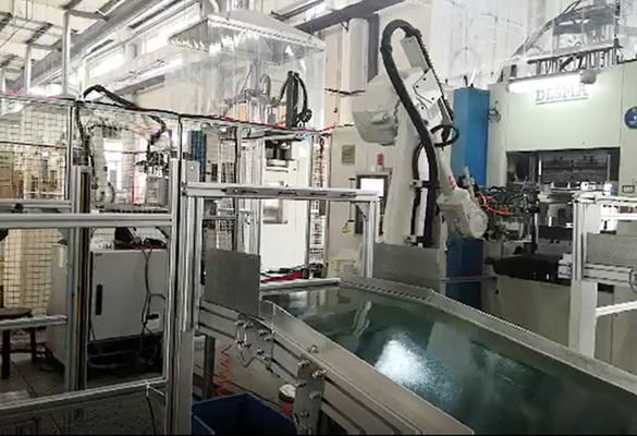 DESMA one-to-two robot assisted mold core rotation  automation